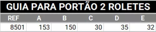 Guia superior para portão de correr com 2 roletes