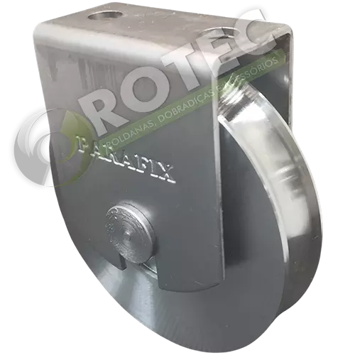 Roldana canal U 1/2" com suporte pressão 