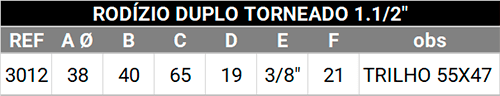 Rodízio duplo torneado 1.1/2"